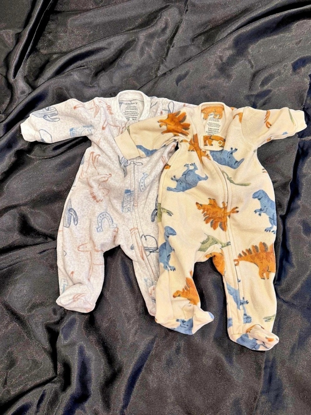 TWO ITEMS Carter's Fleece Sleep & Play Baby Dinosaur Footie Pajama and Western P